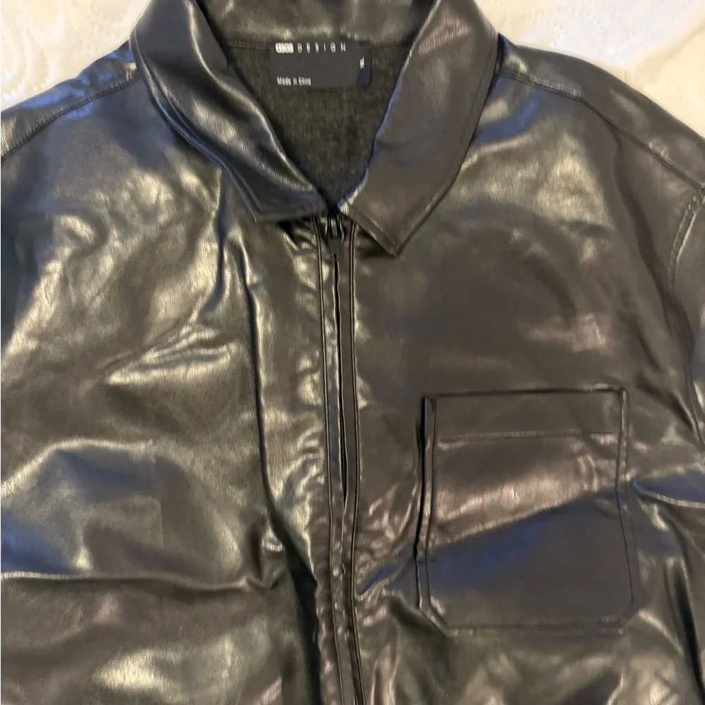 Black Faux Leather Jumpsuit - Picture 7 of 10